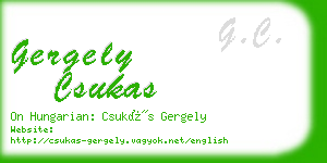 gergely csukas business card